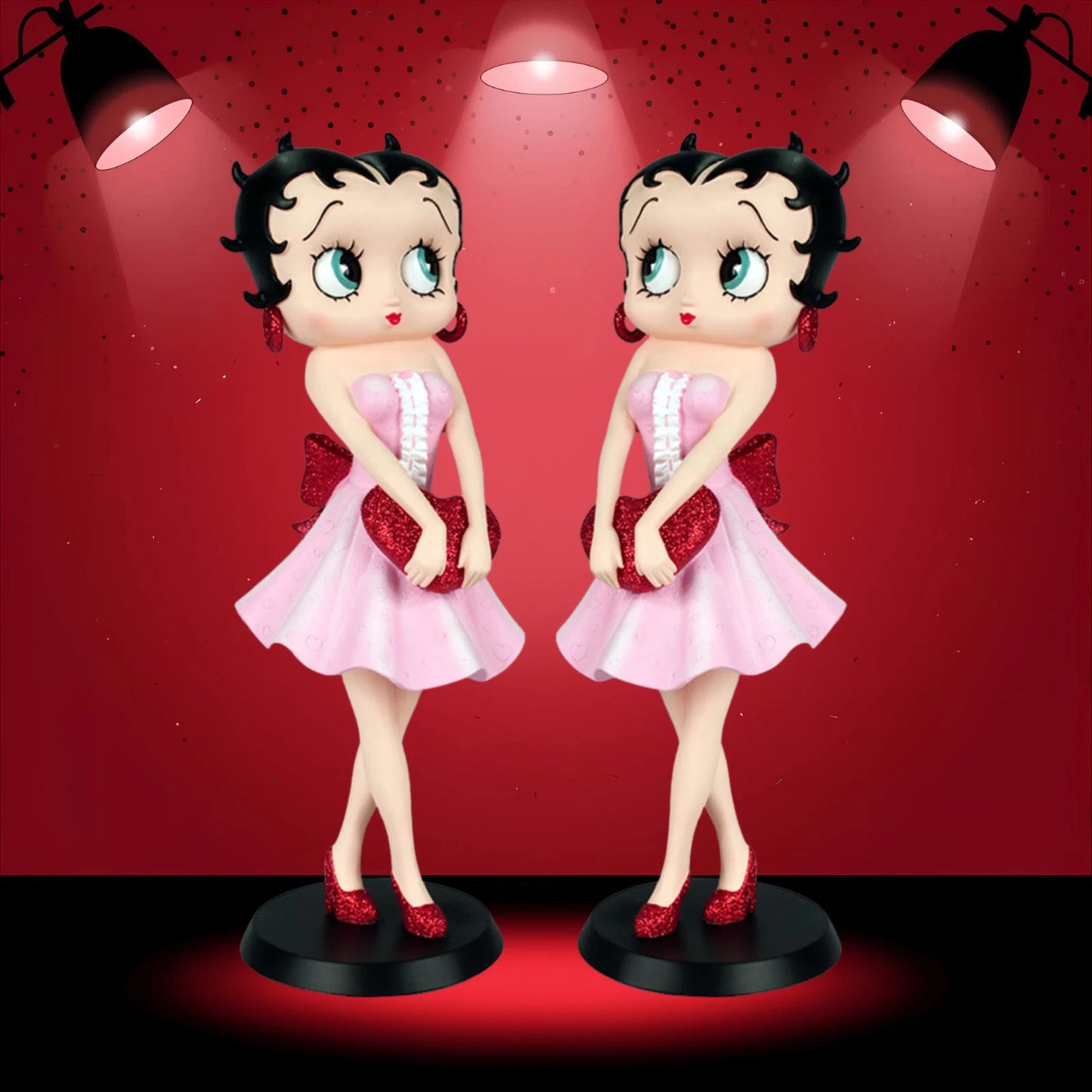 NEW BETTY BOOP HOLDING RED HEART FIGURINE 32CM VINTAGE ORNAMENT GIFT UK STOCK