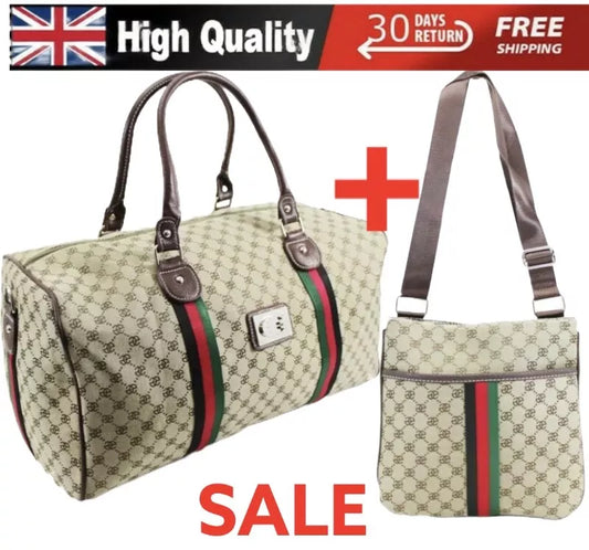 UNISEX GIFT DESIGNER HOLDALL GYM LUGGAGE DUFFEL CABIN TRAVEL CROSS BODY BAG UK STOCK