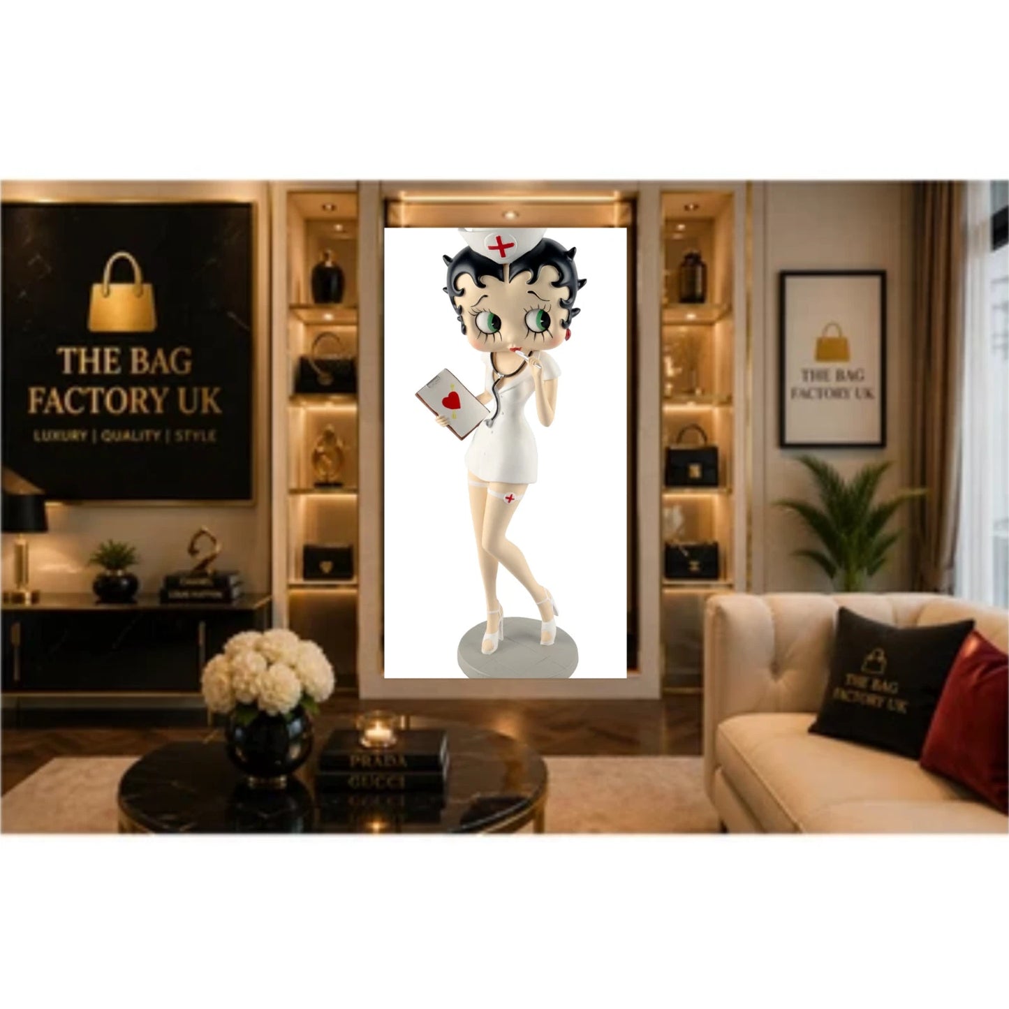 NEW BETTY BOOP NURSE STANDING FIGURINE 34CM VINTAGE COLLECTABLE ORNAMENT GIFT UK STOCK