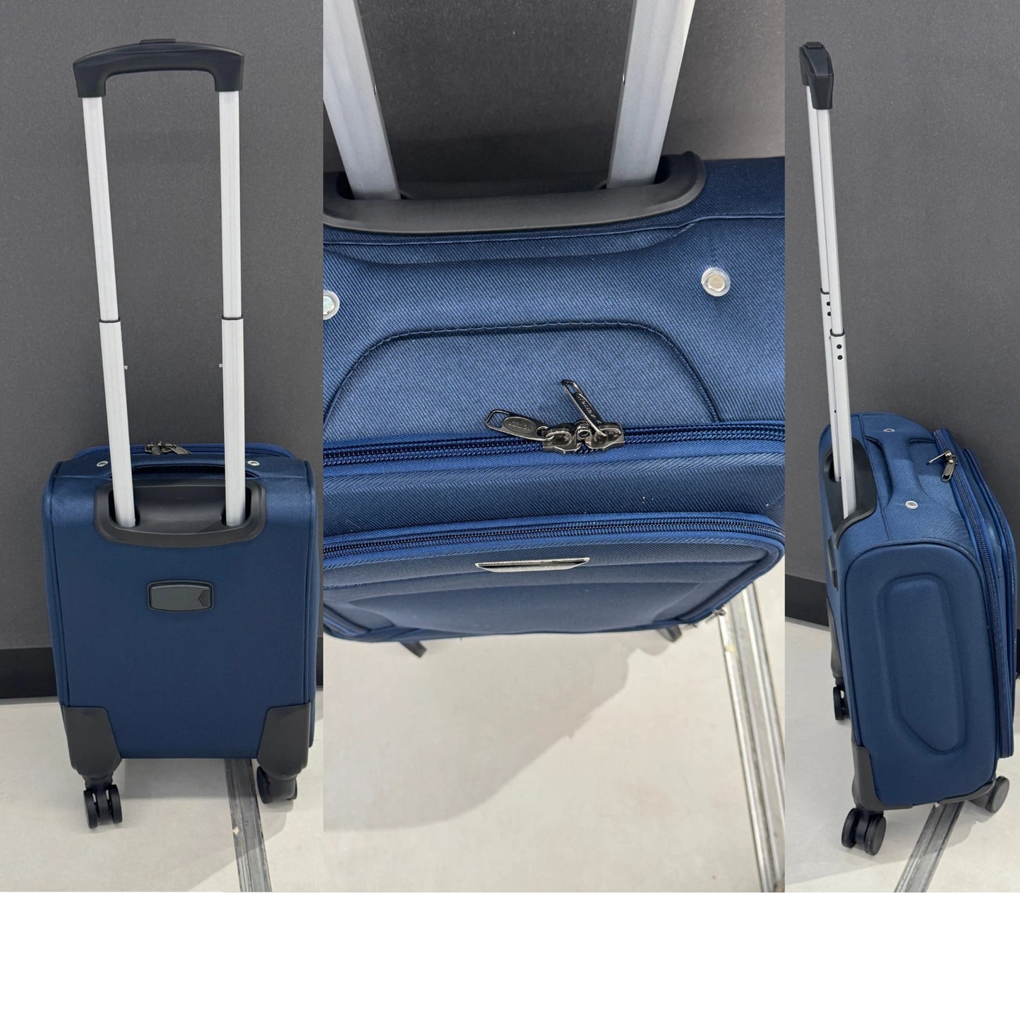 Ryanair Fits 52x34x20cm Cabin Suitcase 4 Wheel soft Carry Travel Luggage Bag UK STOCK