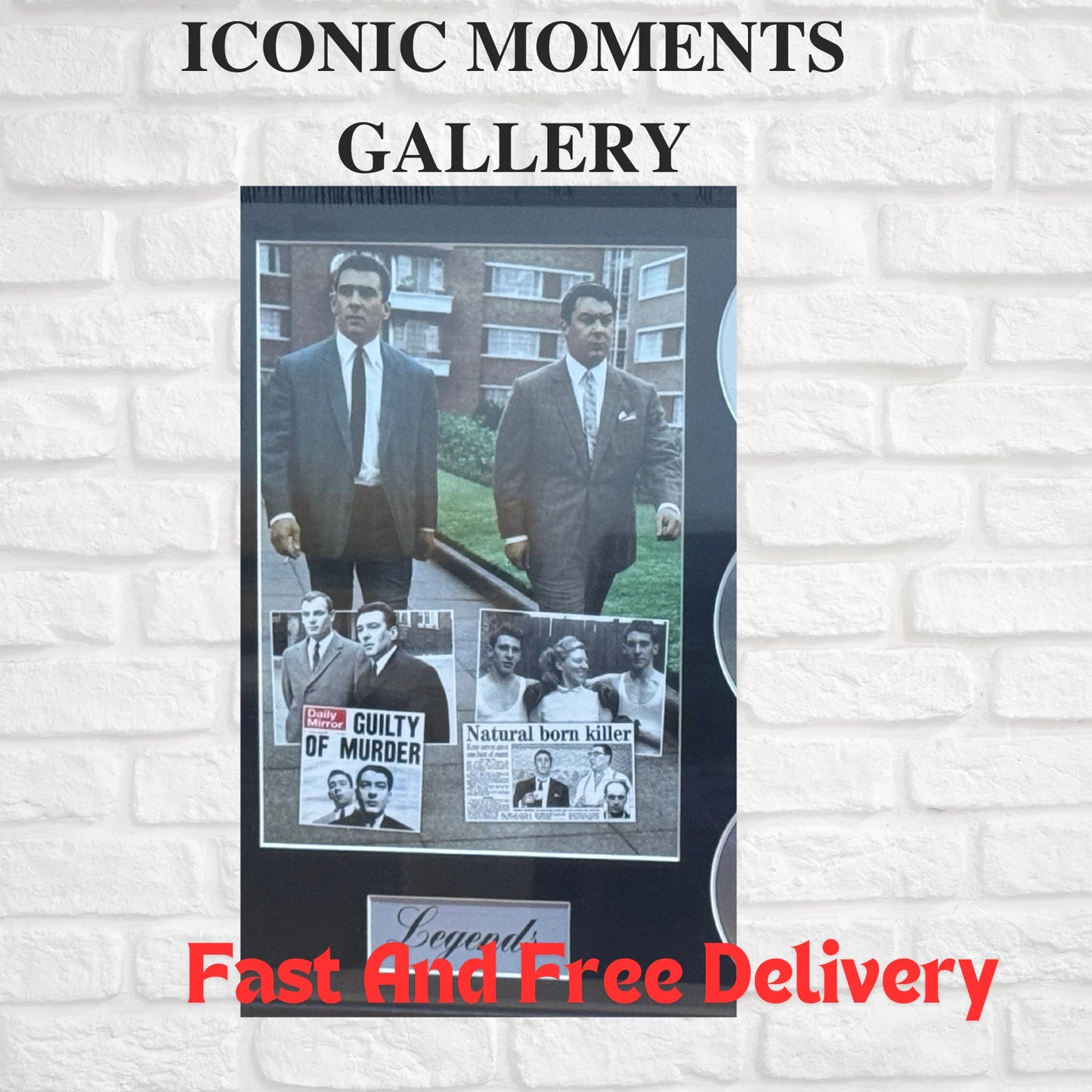 KRAY TWINS FRAMED MEMORABILIA PICTURE PRESENTATION DISC SET EAST END LEGENDS UK STOCK
