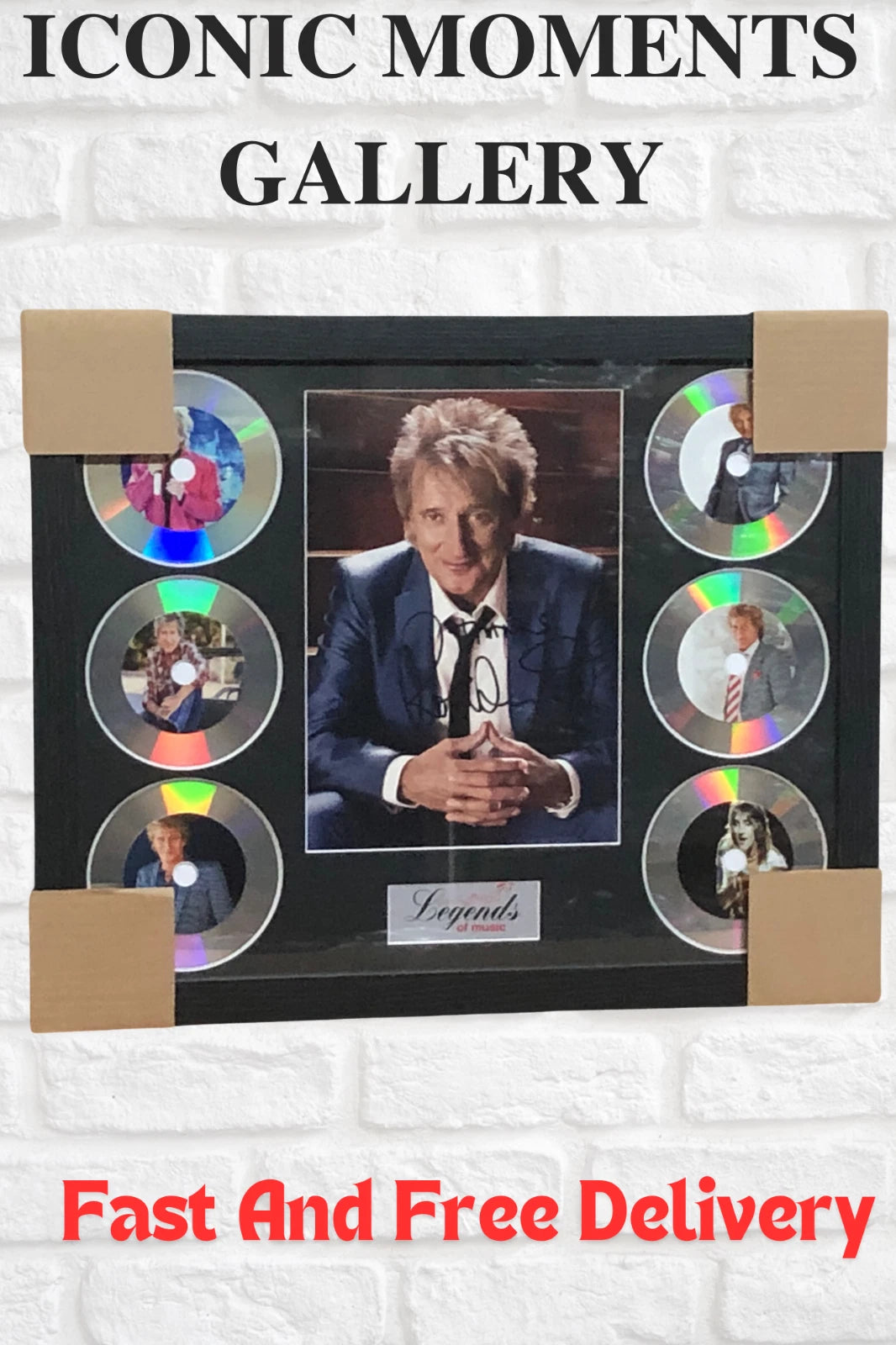 ROD STEWART BAND MEMORABILIA FRAMED PICTURE PRESENTATION DISC SET MUSIC LEGENDS UK STOCK