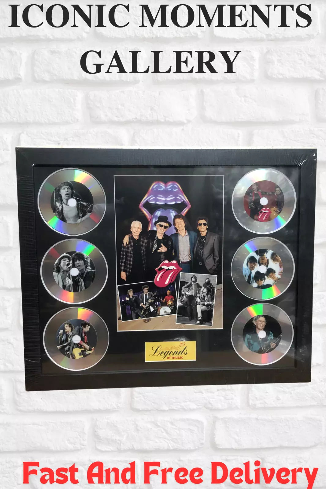 THE ROLLING STONE MEMORABILIA FRAMED PICTURE PRESENTATION DISCSET LEGENDS MUSIC UK STOCK