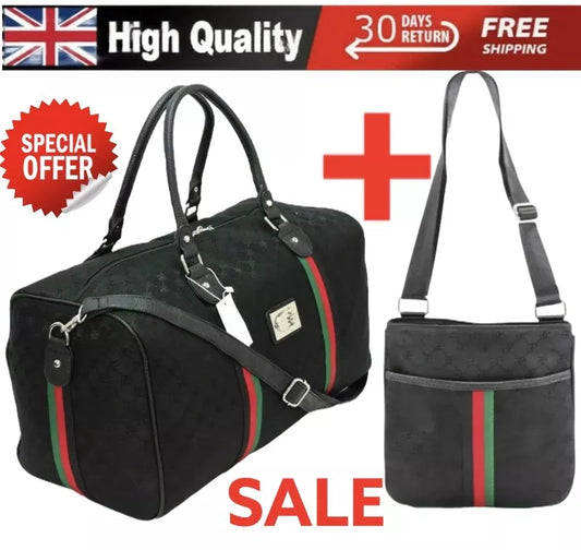 UNISEX GIFT DESIGNER HOLDALL GYM LUGGAGE DUFFEL CABIN TRAVEL CROSS BODY BAG UK STOCK