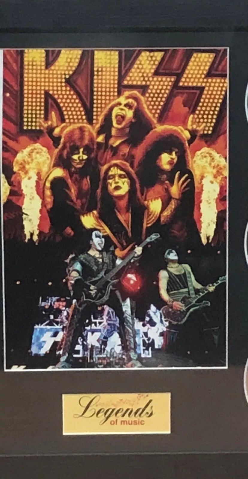KISS MEMORABILIA FRAMED PICTURE PRESENTATION DISC SET LEGENDS OF POP MUSIC UK