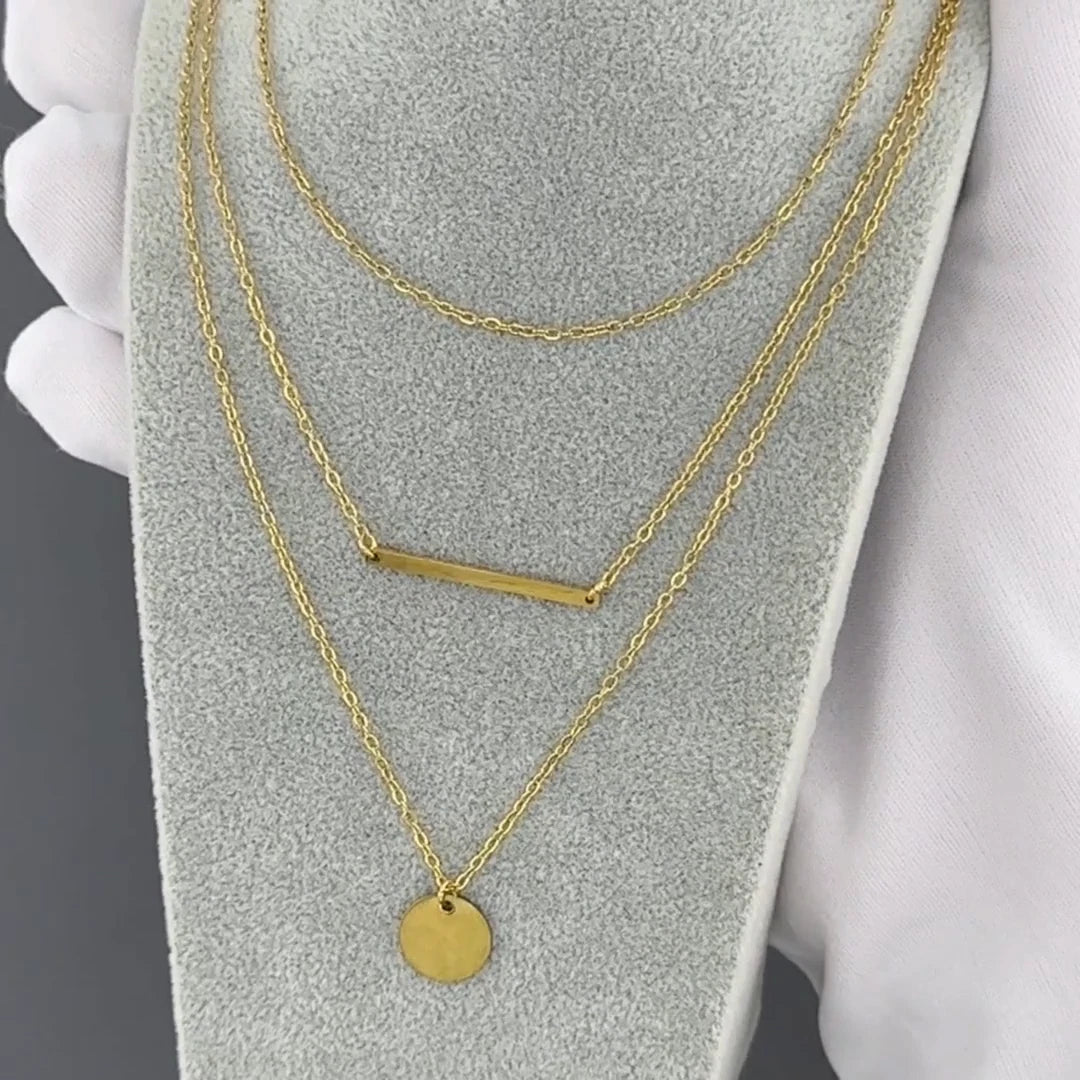 LADIES 18K GOLD PLATED PENDANT NECKLACE WATERPROOF HYPOALLERGENIC TARNISH FREE