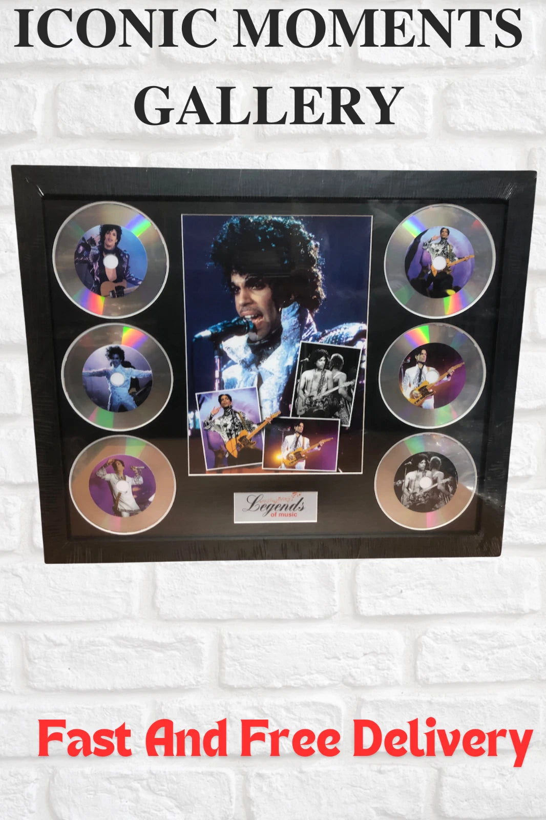 PRINCE MEMORABILIA FRAMED PICTURE PRESENTATION DISC SET LEGENDS OF MUSIC UK STOCK