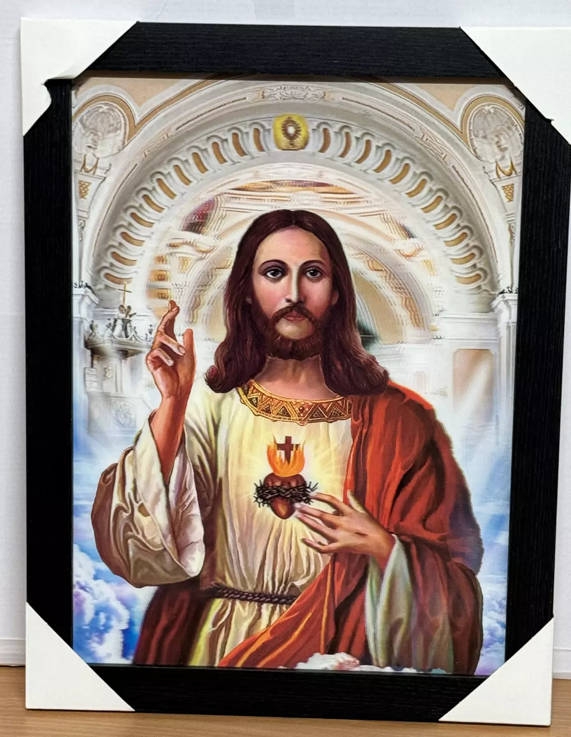 JESUS CHRIST 3D FRAMED PICTURE - INSPIRATIONAL RELIGIOUS ARTWORK - READY TO HANG UK STOCK