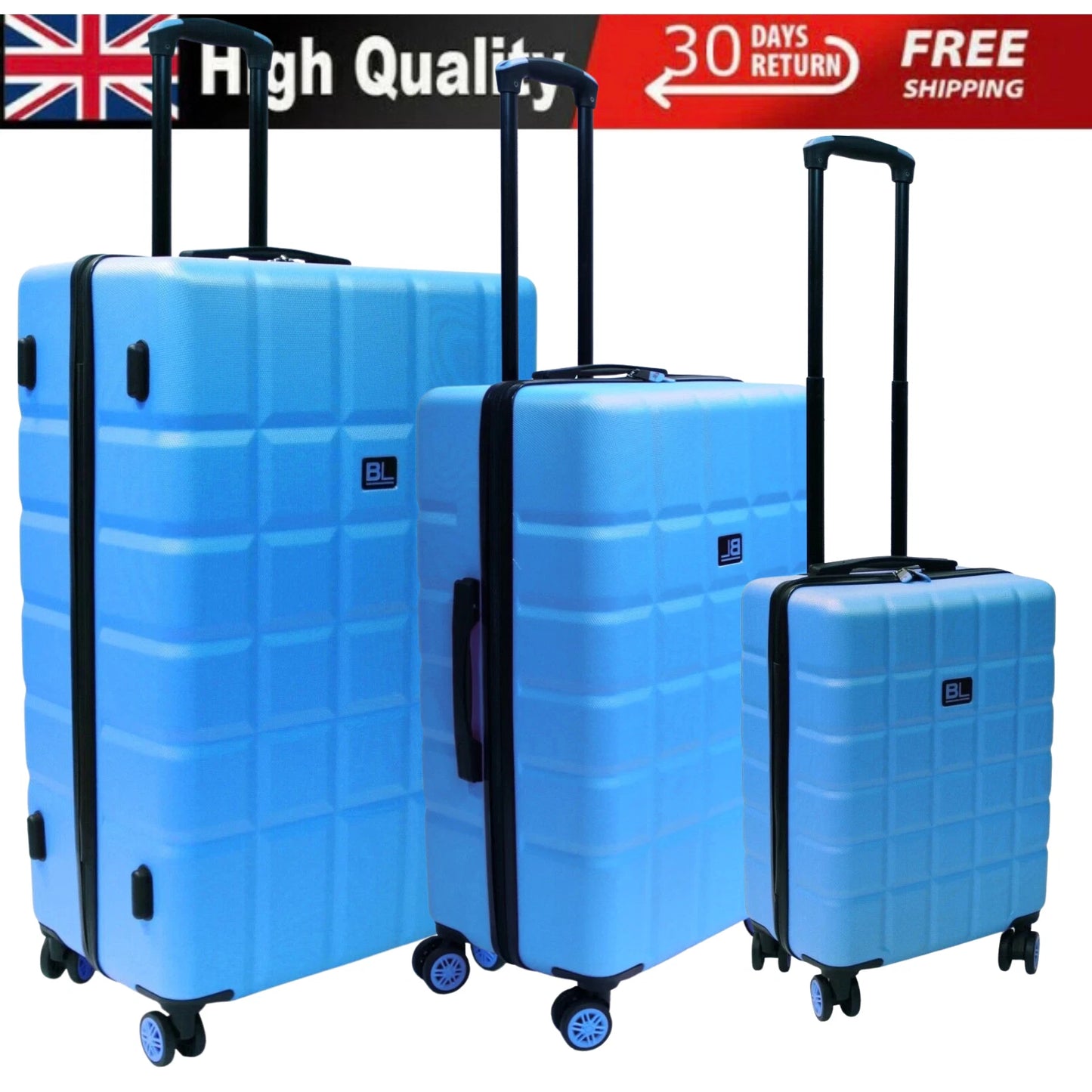 CABIN LARGE LIGHTWEIGHT ABS HARD SHELL SUITCASE 4 WHEEL SPIN TRAVEL LUGGAGE BAG UK STOCK