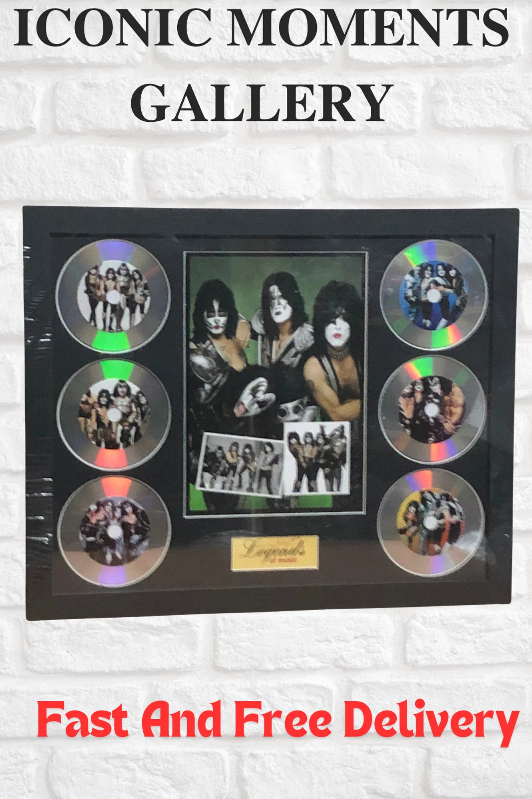 KISS BAND MEMORABILIA FRAMED PICTURE PRESENTATION DISC SET LEGENDS OF MUSIC UK STOCK