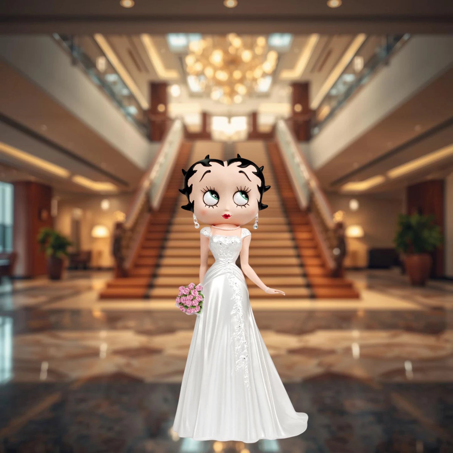 NEW BETTY BOOP WEDDING DAY FIGURINE ORNAMENT VINTAGE COLLECTIBLE GIFT 31.5CM UK STOCK
