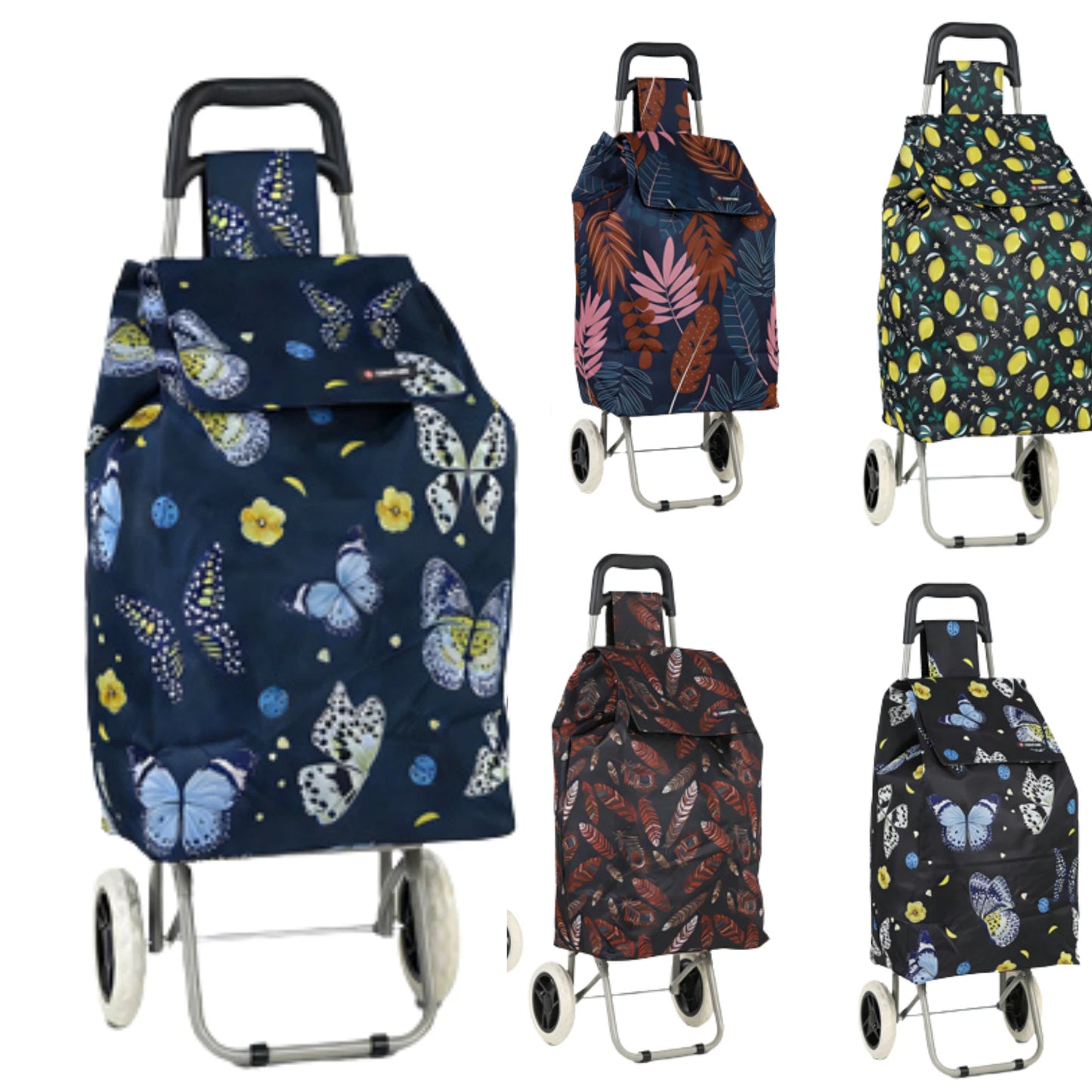 50L LARGE SHOPPING TROLLEY BIG WHEELS FOLDABLE GROCERY CART HEAVY DUTY BAG UK STOCK