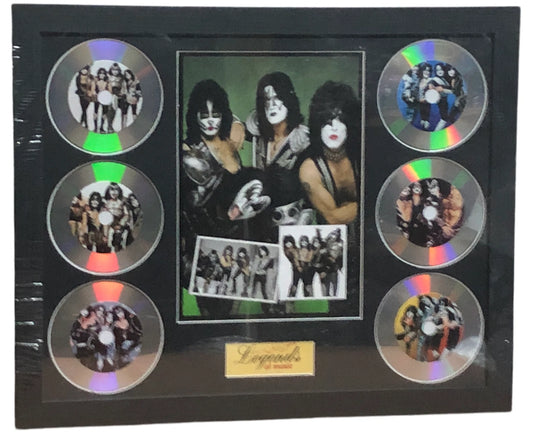KISS BAND MEMORABILIA FRAMED PICTURE PRESENTATION DISC SET LEGENDS OF MUSIC UK STOCK