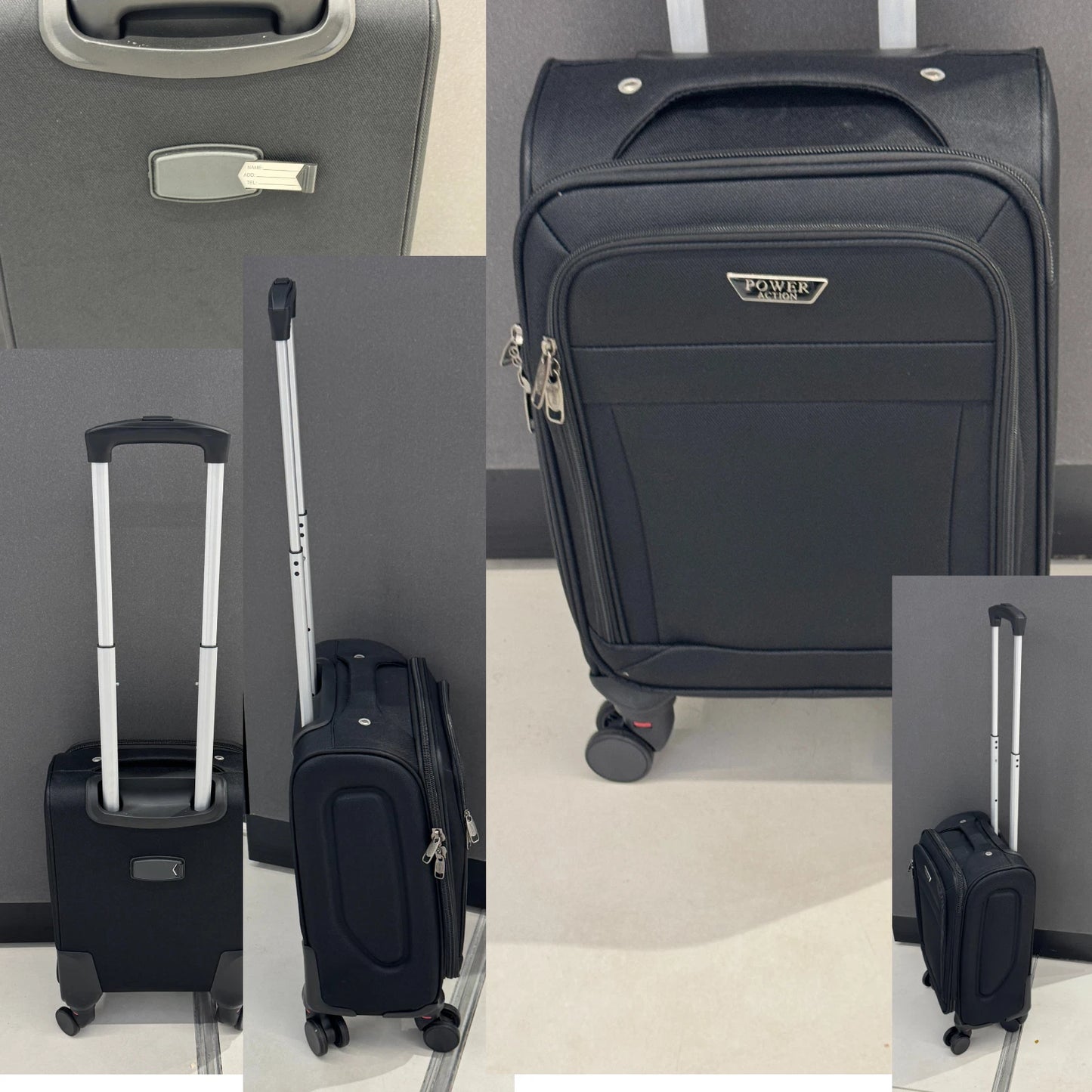 Ryanair Fits 52x34x20cm Cabin Suitcase 4 Wheel soft Carry Travel Luggage Bag UK STOCK