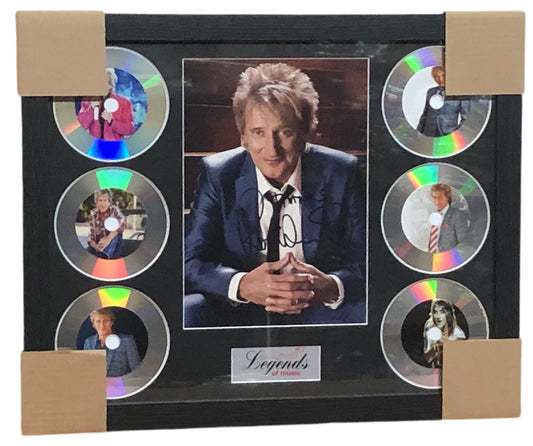 ROD STEWART BAND MEMORABILIA FRAMED PICTURE PRESENTATION DISC SET MUSIC LEGENDS UK STOCK