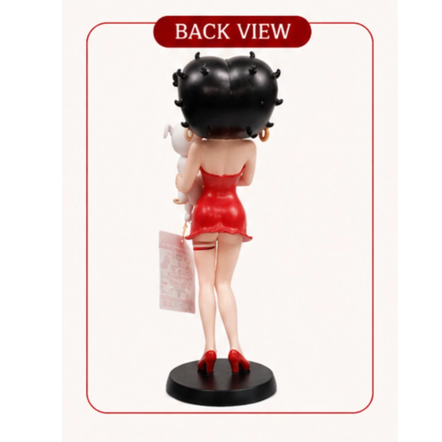 BETTY BOOP RED DRESS FIGURINE HOLDING DOG GARTER COLLECTIBLE ORNAMENT VINTAGE UK STOCK