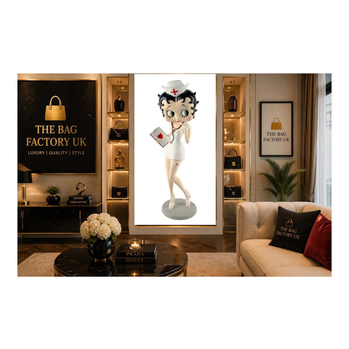 NEW BETTY BOOP NURSE STANDING FIGURINE 34CM VINTAGE COLLECTABLE ORNAMENT GIFT UK STOCK