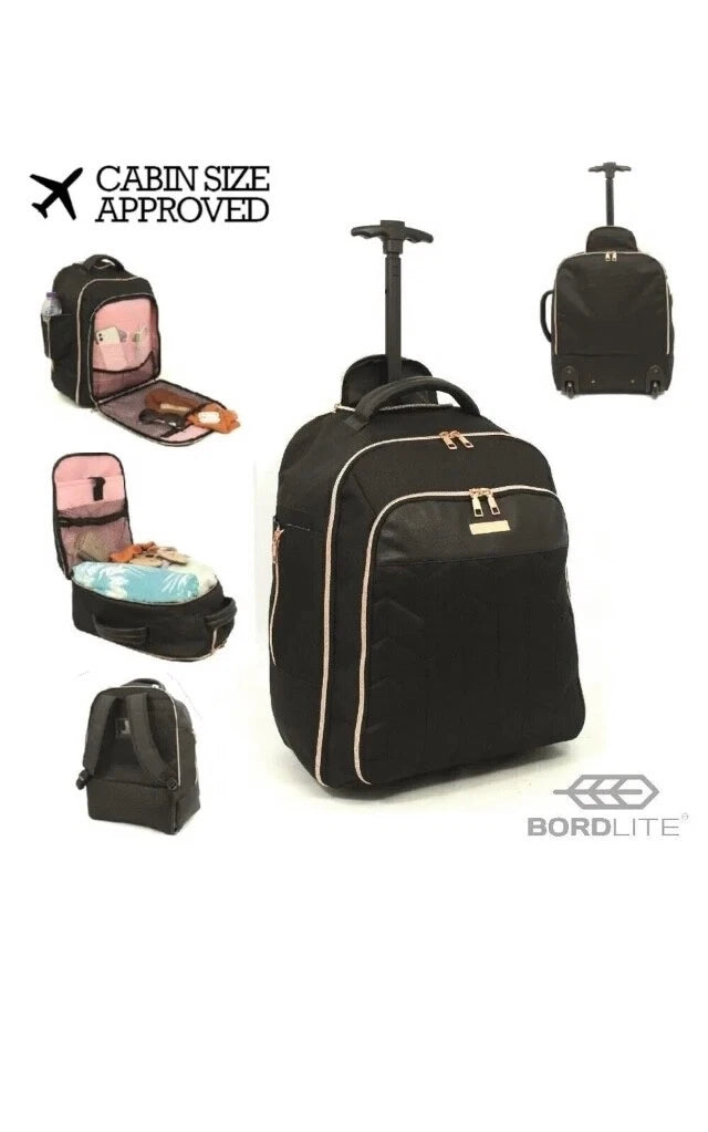 CABIN APPROVED WHEELED RUCKSACK | TRAVEL LAPTOP BAG, ROLLING BACKPACK, HOLDAL UK