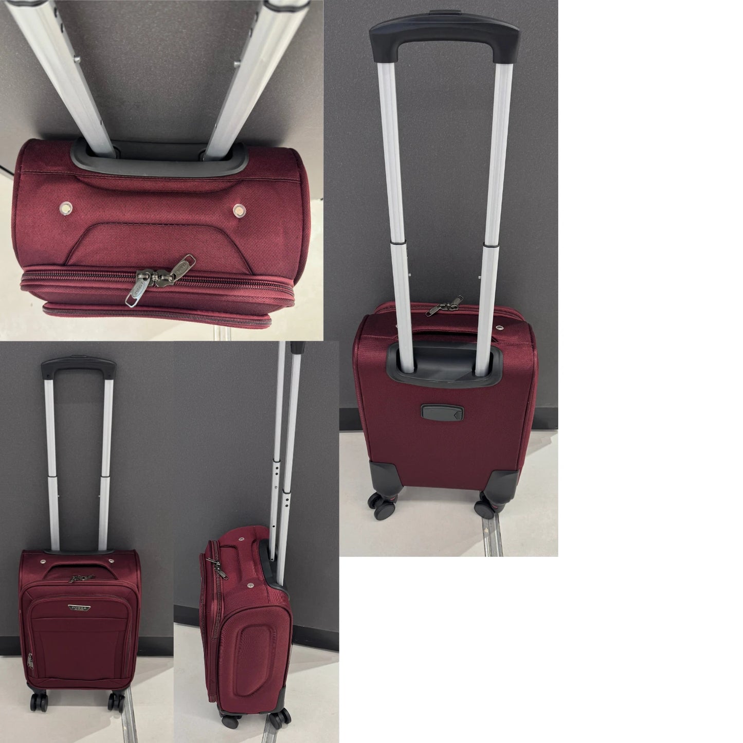 Ryanair Fits 52x34x20cm Cabin Suitcase 4 Wheel soft Carry Travel Luggage Bag UK STOCK