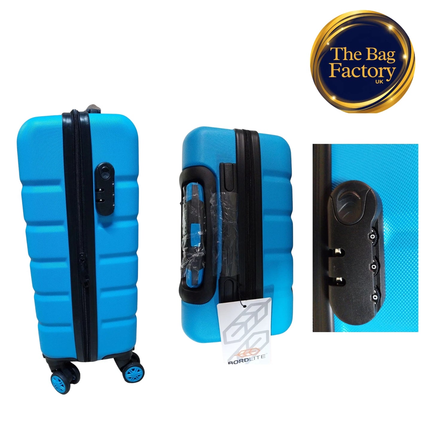 Ryanair fits 55x40x20cm Cabin ABSHardShell 4 wheel Suitcase Lightweight UK STOCK