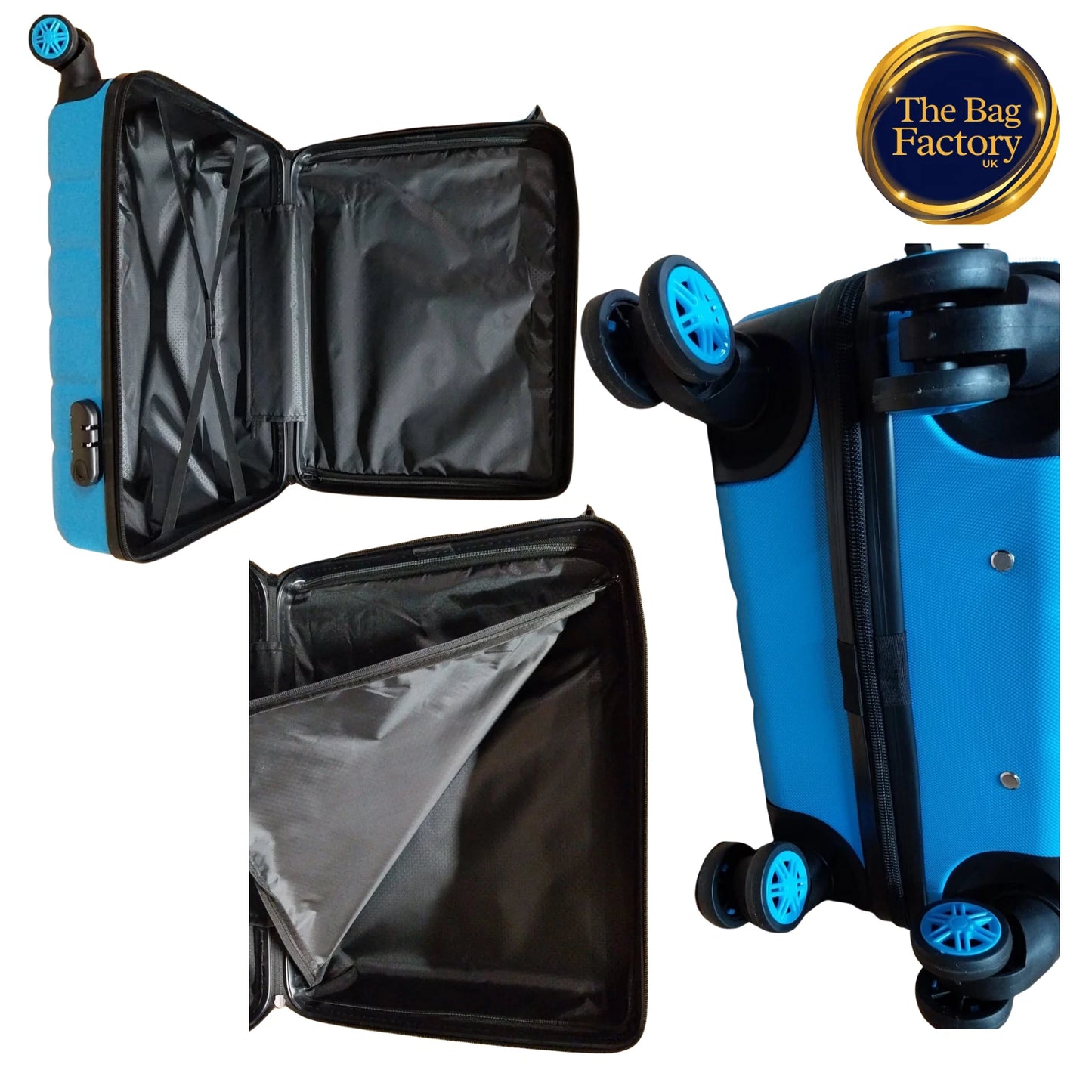 Ryanair fits 55x40x20cm Cabin ABSHardShell 4 wheel Suitcase Lightweight UK STOCK