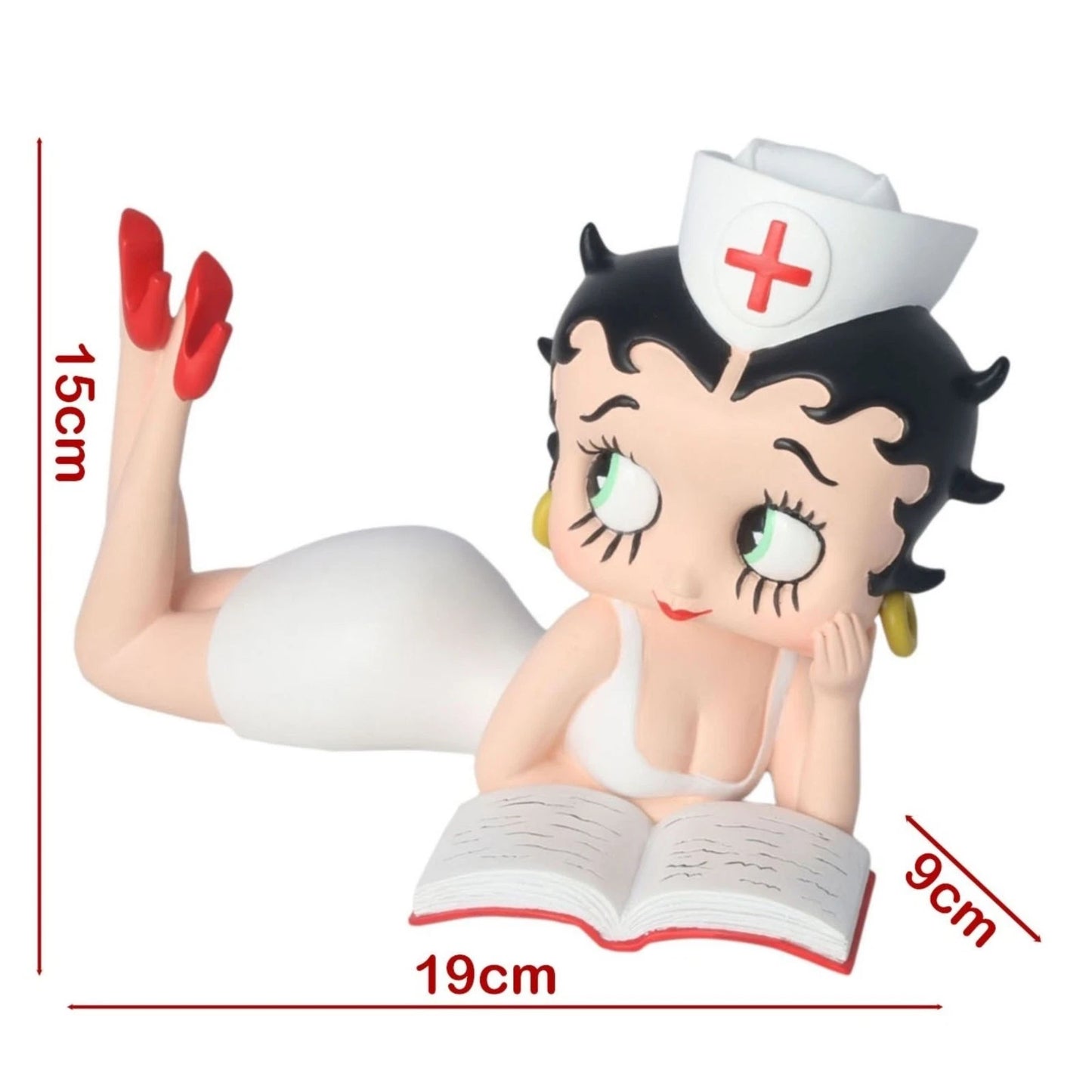 NEW BETTY BOOP NURSE LYING DOWN FIGURINE 19CM VINTAGE ORNAMENT COLLECTIBLE GIFT UK STOCK