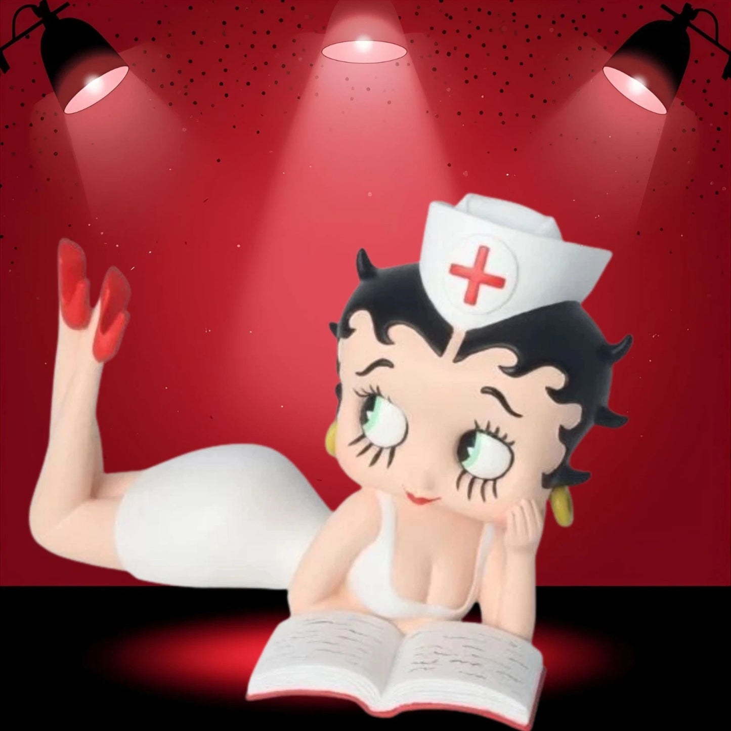 NEW BETTY BOOP NURSE LYING DOWN FIGURINE 19CM VINTAGE ORNAMENT COLLECTIBLE GIFT UK STOCK