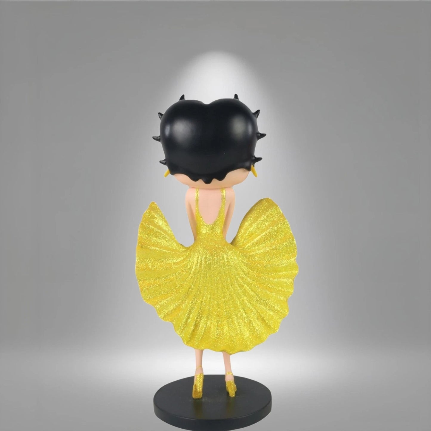 NEW BETTY BOOP COOL BREEZE YELLOW GLITTER FIGURINE 32CM VINTAGE ORNAMENT GIFT UK STOCK