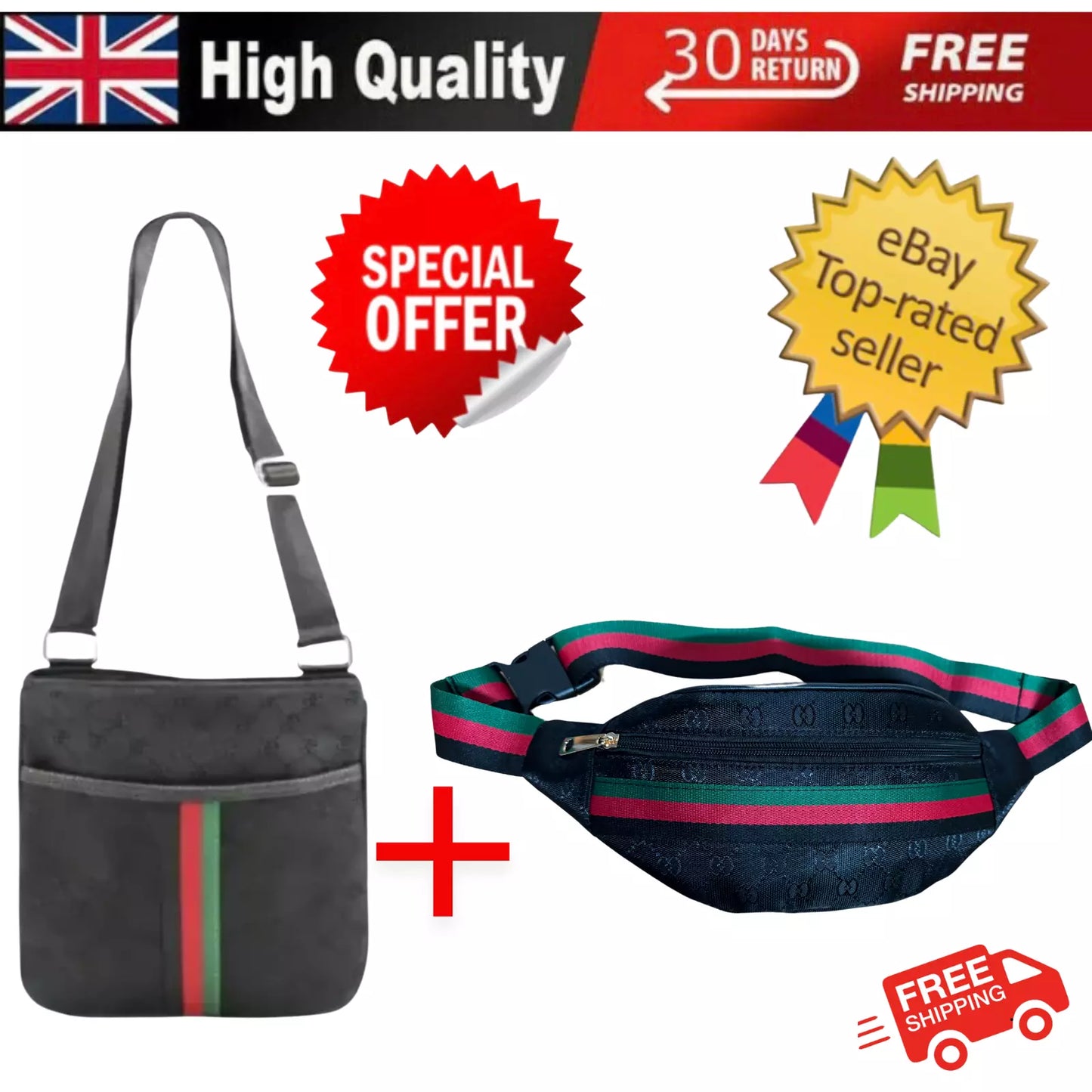 BOYS GIRLS DESIGNER CROSS BODY BAG BUM BAG SHOULDER HANDBAG POUCH WORK TRAVEL UK STOCK