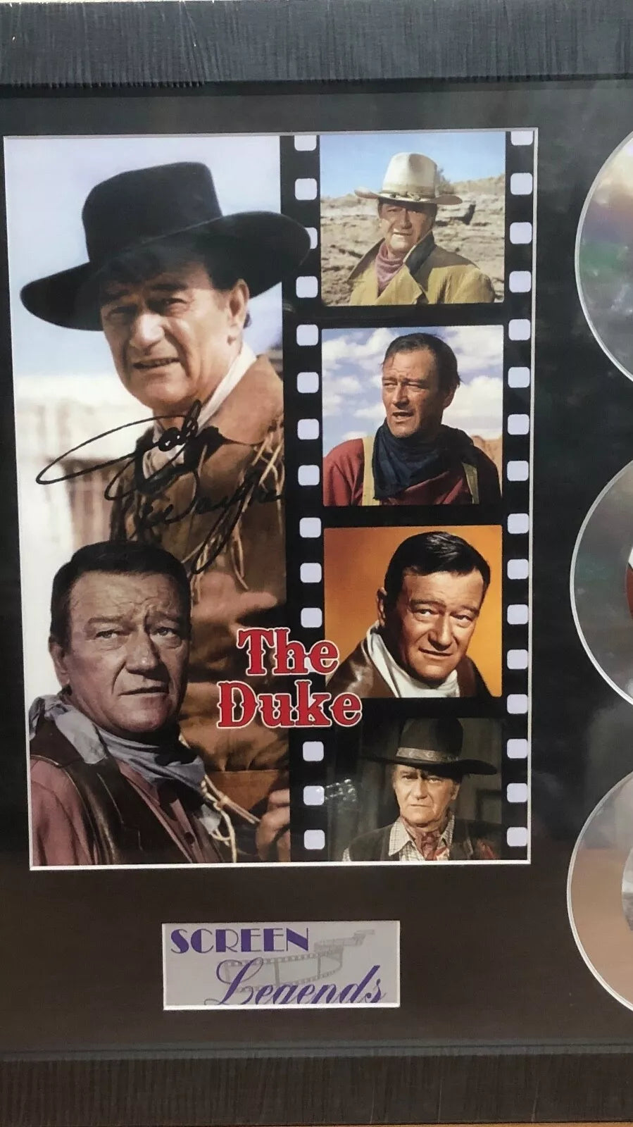 JOHN WAYNE MEMORABILIA FRAMED PICTURE PRESENTATION DISC SET LEGENDS OF MUSIC UK STOCK