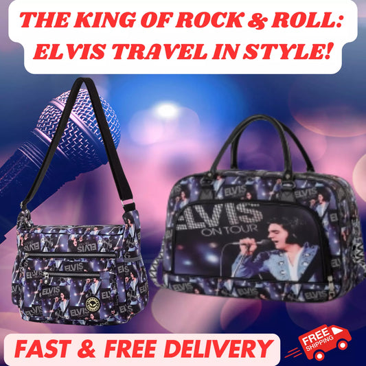 ELVIS PRESLEY LIGHTWEIGHT HOLDALL CROSSBODY BAG TRAVEL, GYM, WEEKEND UK STOCK