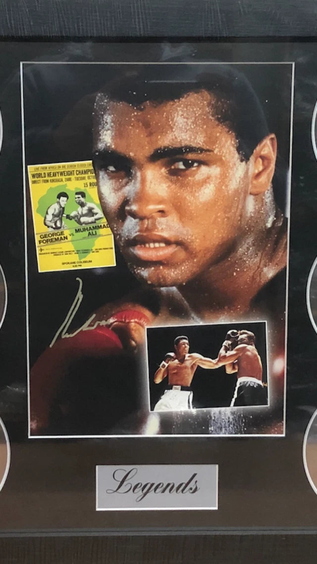 MUHAMMAD ALI MEMORABILIA FRAMED PICTURE PRESENTATION DISC SET LEGEND OF THE RING UK STOCK