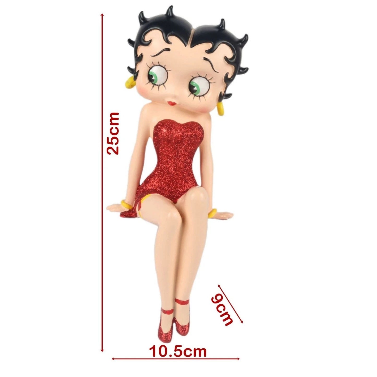 NEW BETTY BOOP SHELF SITTER RED DRESS FIGURINE VINTAGE ORNAMENT GIFT COLLECTIBLE