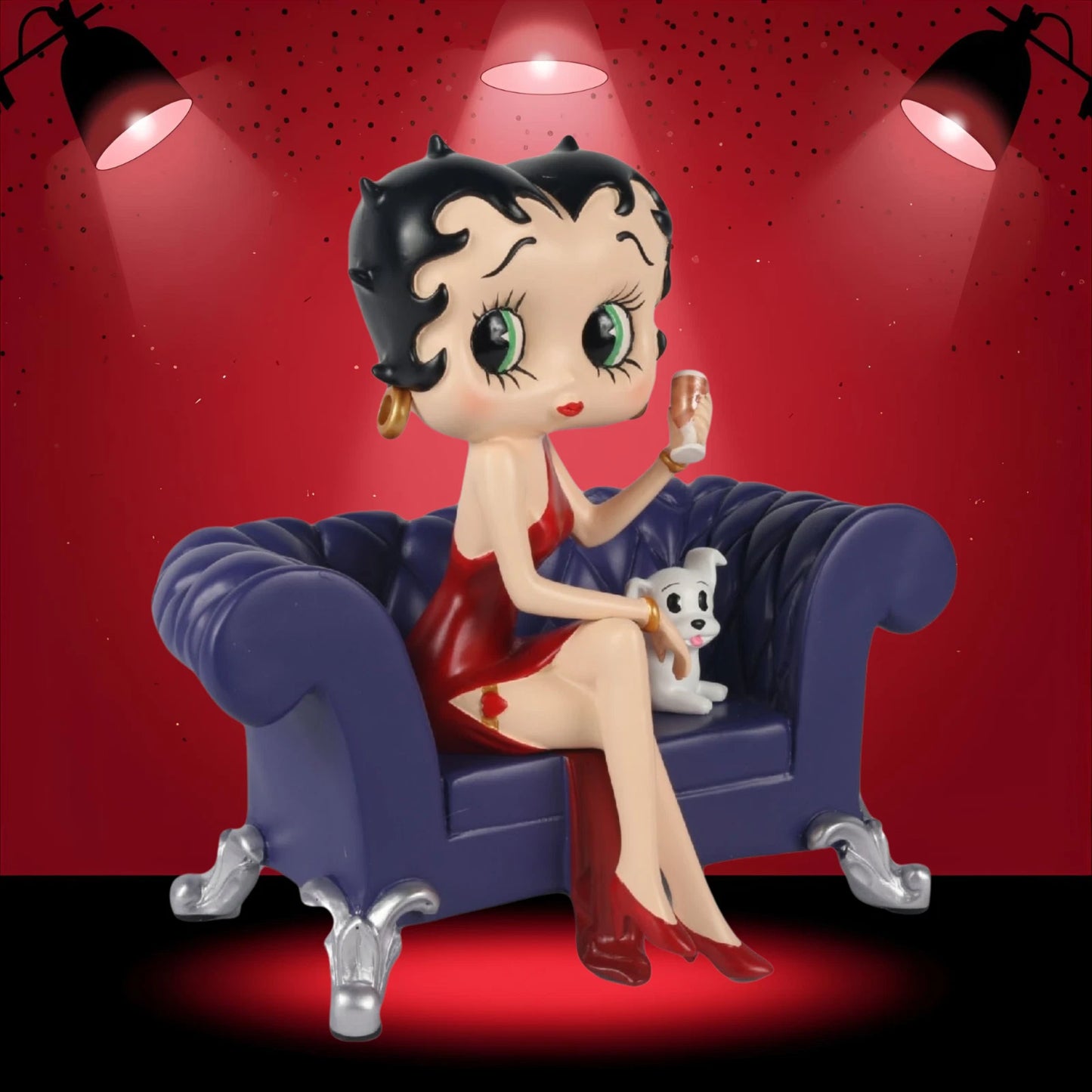 NEW BETTY BOOP ON SETTEE FIGURINE 22CM VINTAGE ORNAMENT COLLECTABLE STATUE GIFT UK STOCK
