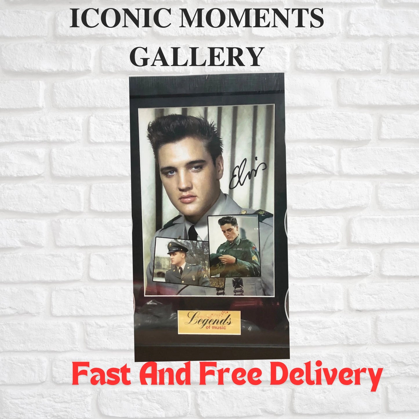 ELVIS PRESLEY MEMORABILIA FRAMED PICTURE PRESENTATION DISC SET LEGENDS OF MUSIC UK STOCK
