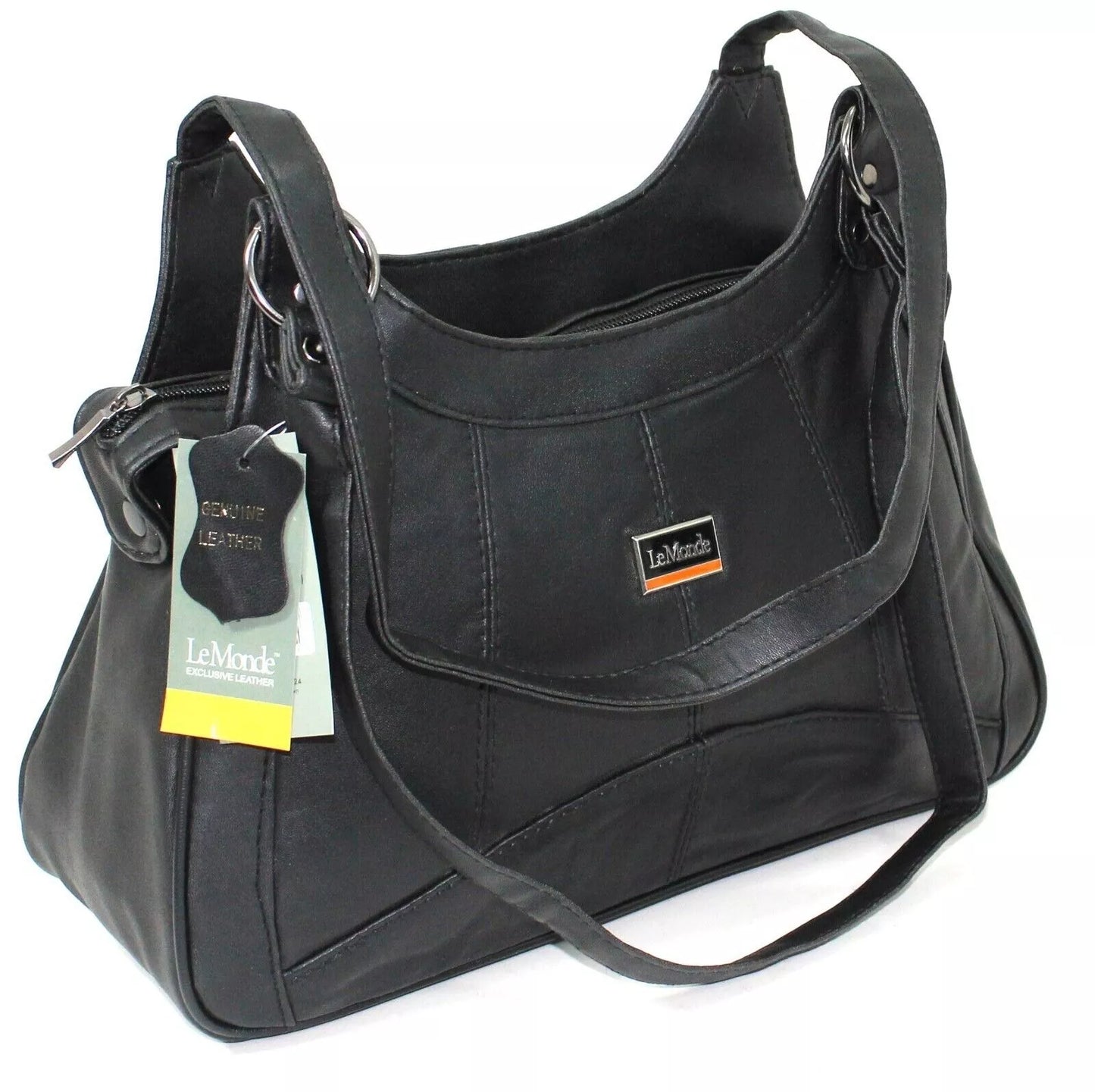 WOMEN'S GENUINE REAL LEATHER ORGANISER SHOULDER BAG WITH MULTI POCKETS HANDBAG UK STOCK