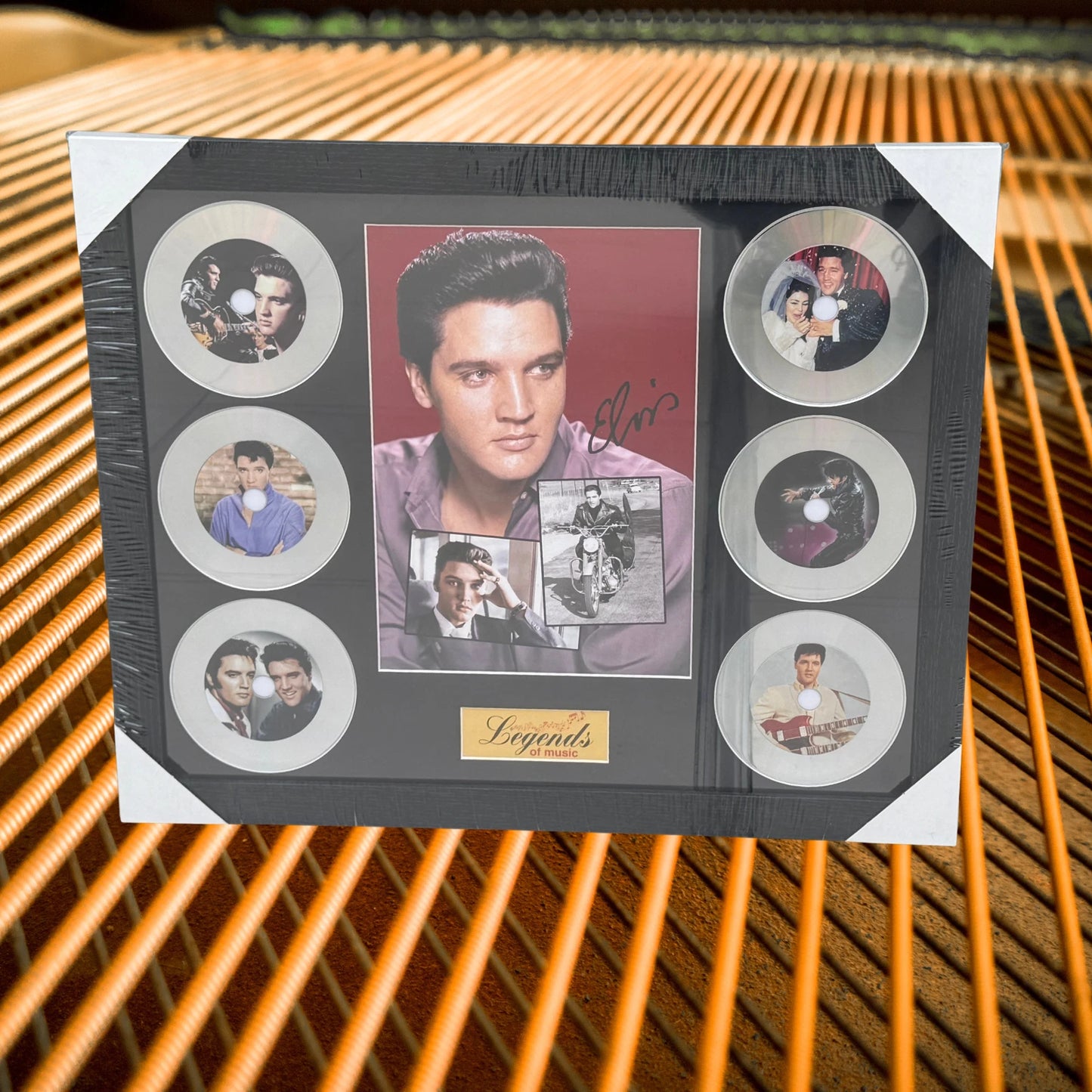 ELVIS PRESLEY MEMORABILIA FRAMED PICTURE PRESENTATION DISC SET LEGENDS OF MUSIC UK STOCK