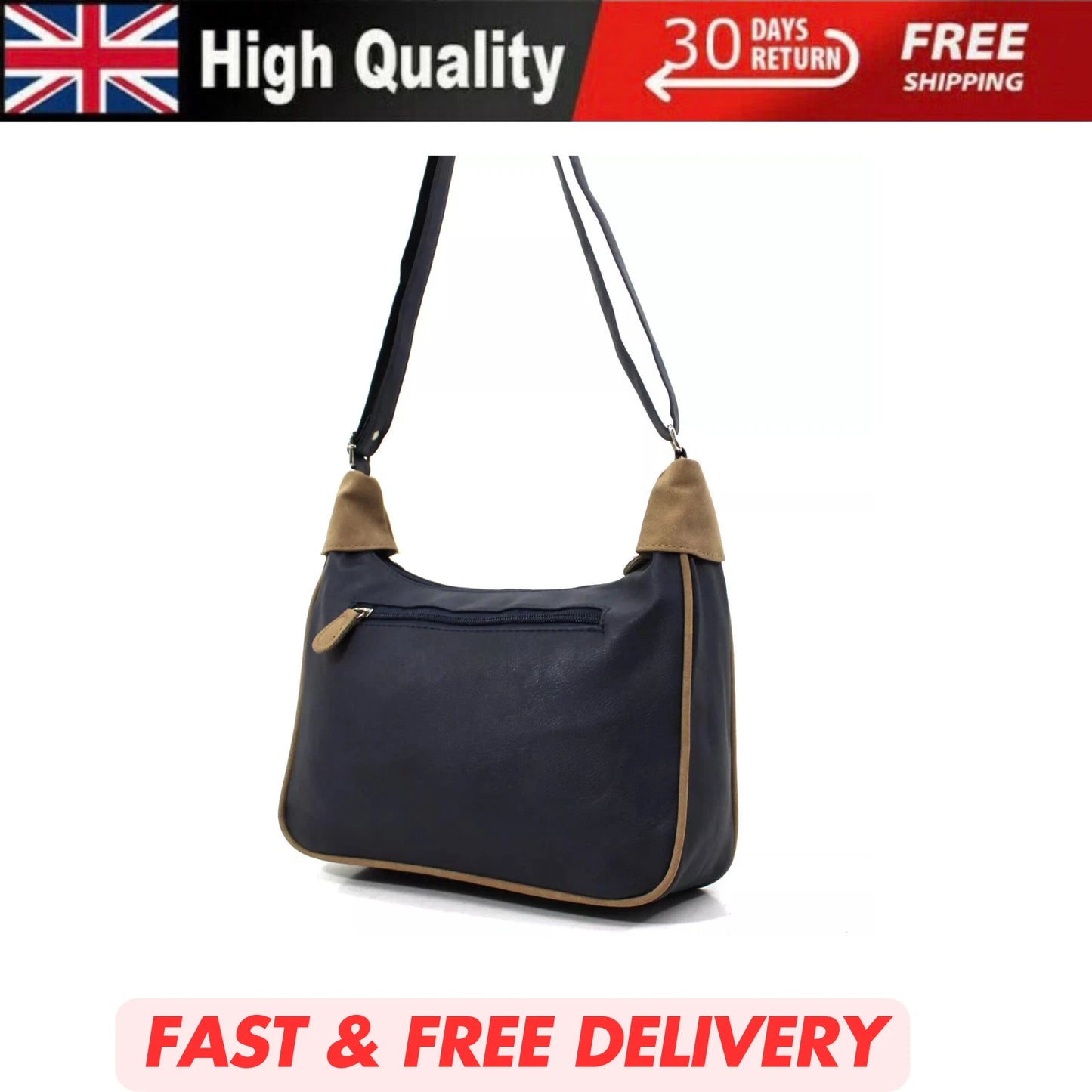 LADIES HANDBAG CROSSBODY MESSENGER BAG – WOMEN'S SHOULDER BAG WITH LONG STRAP UK STOCK