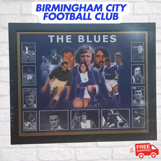 BIRMINGHAM CITY "THE BLUES" LEGENDS FRAMED PICTURE - FOOTBALL TEAM UK STOCK