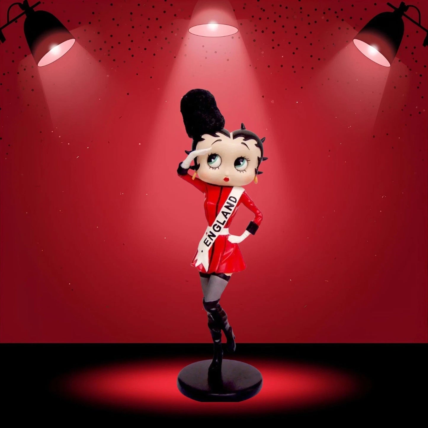 NEW BETTY BOOP ENGLAND COSTUME FIGURINE 33.5CM VINTAGE ORNAMENT GIFT COLLECTIBLE UK STOCK