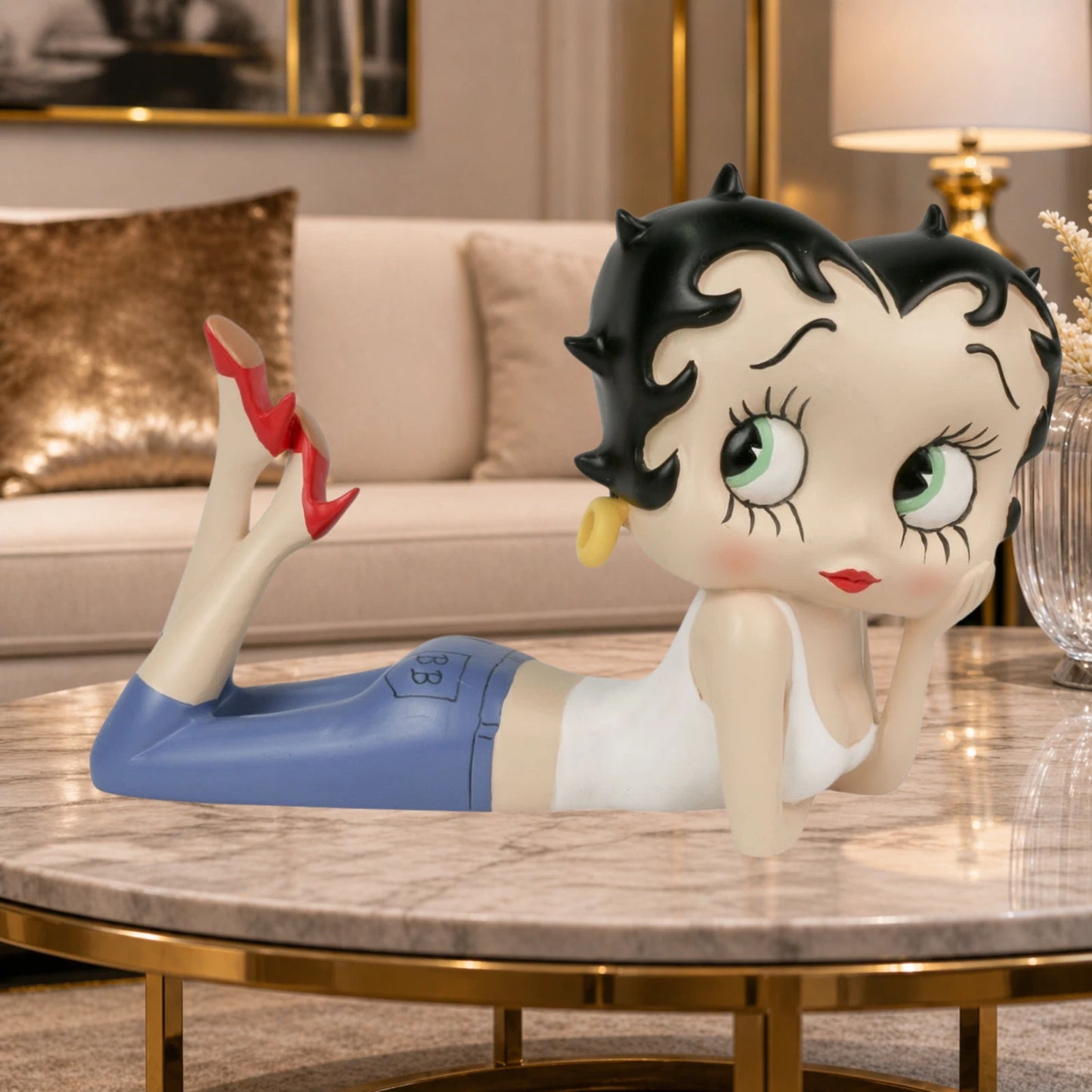 NEW BETTY BOOP LYING SUNNY DAY FIGURINE ORNAMENT COLLECTABLE VINTAGE RESIN GIFT UK STOCK