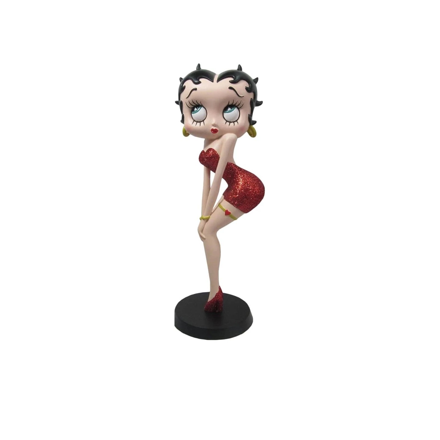 NEW BETTY BOOP CLASSIC POSE RED GLITTER DRESS FIGURINE 29CM VINTAGE ORNAMENT UK STOCK