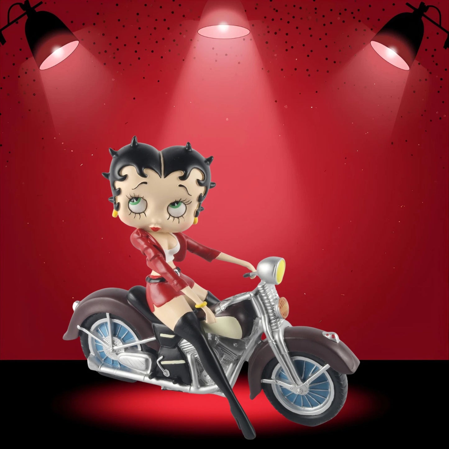 BETTY BOOP MOTORBIKE FIGURINE RED JACKET COLLECTIBLE ORNAMENT 31CM DECOR GIFT UK STOCK