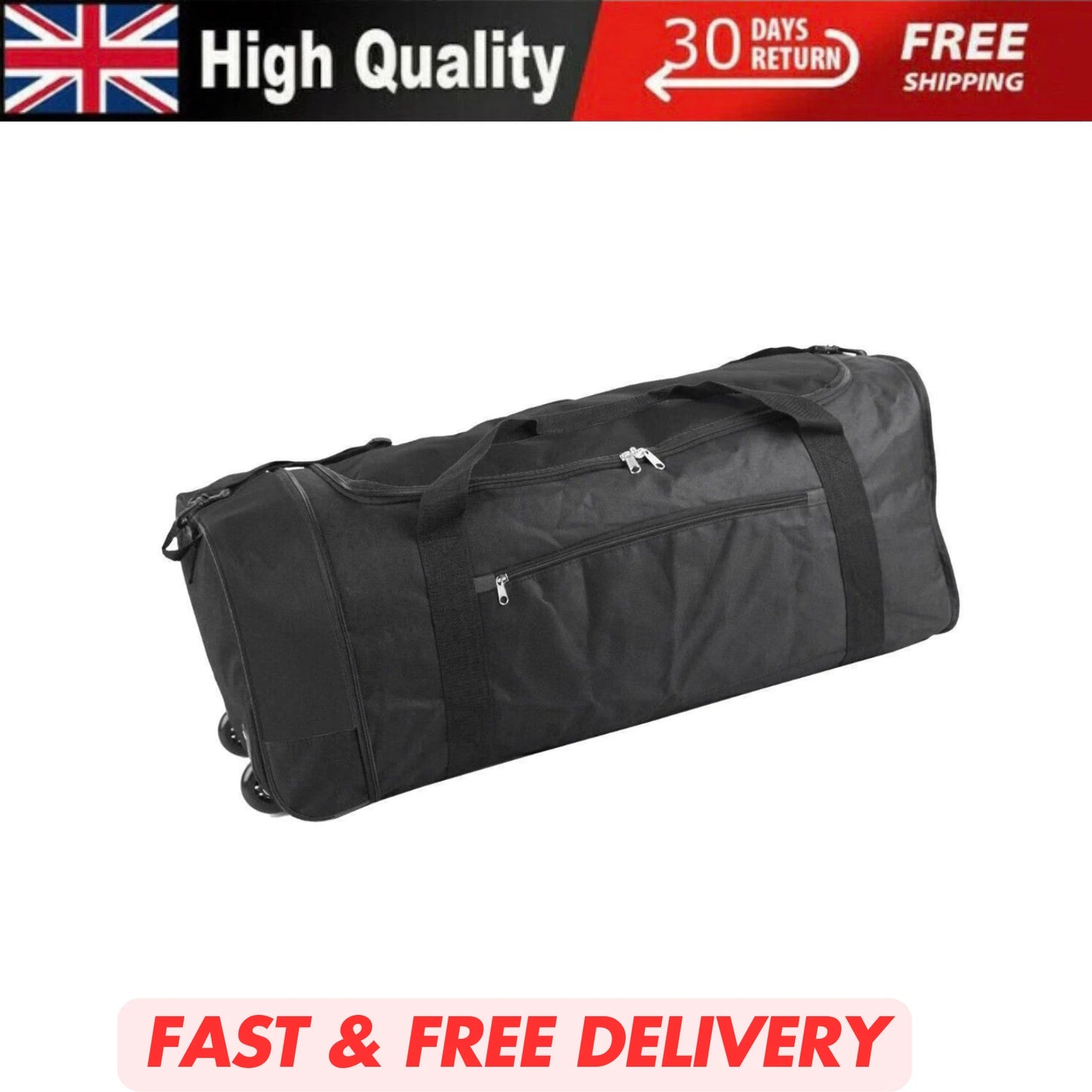 FOLDABLE EXTRA LARGE LIGHTWEIGHT WHEELED HOLDALL TRAVEL LUGGAGE CARGO DUFFLE BAG UK STOCK