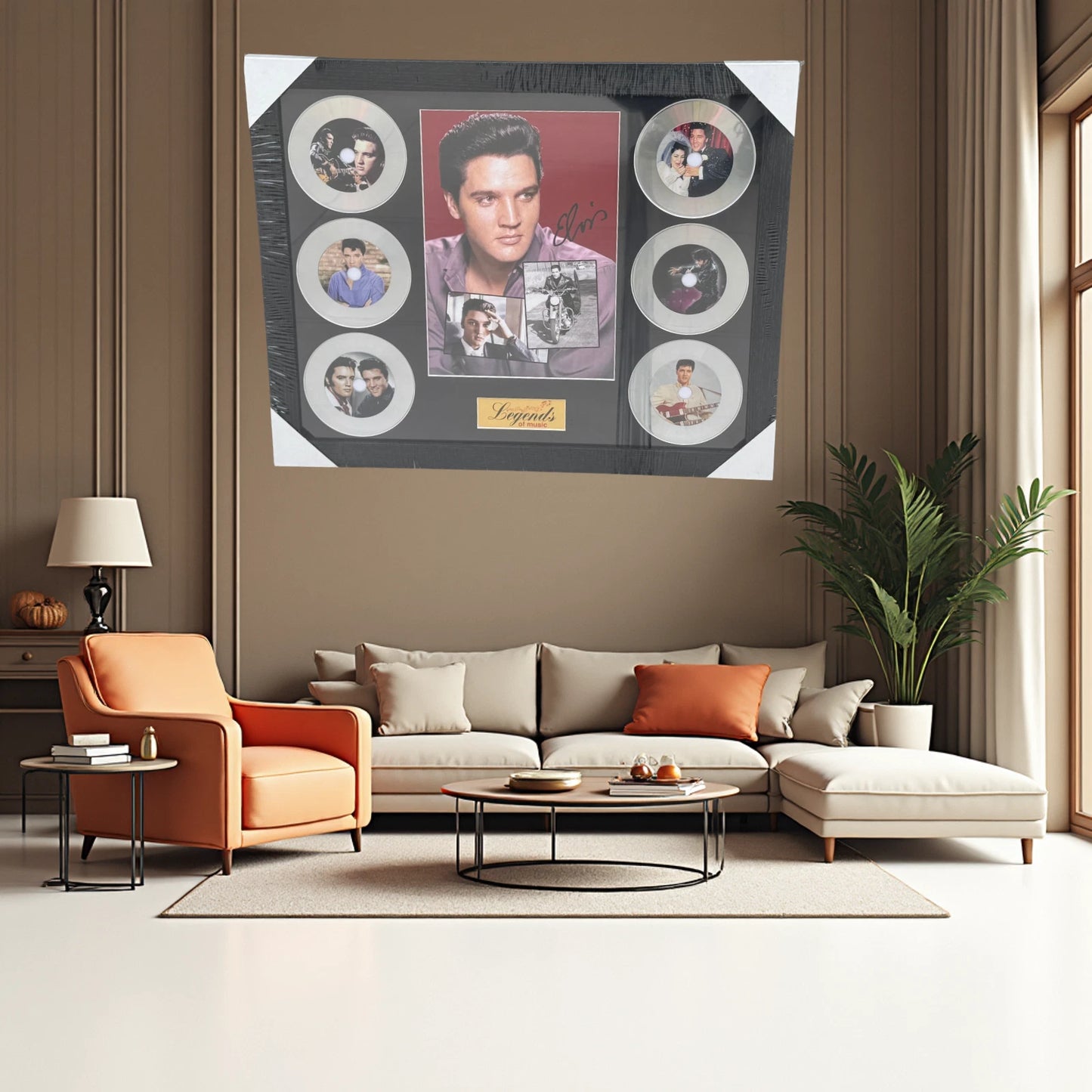 ELVIS PRESLEY MEMORABILIA FRAMED PICTURE PRESENTATION DISC SET LEGENDS OF MUSIC UK STOCK