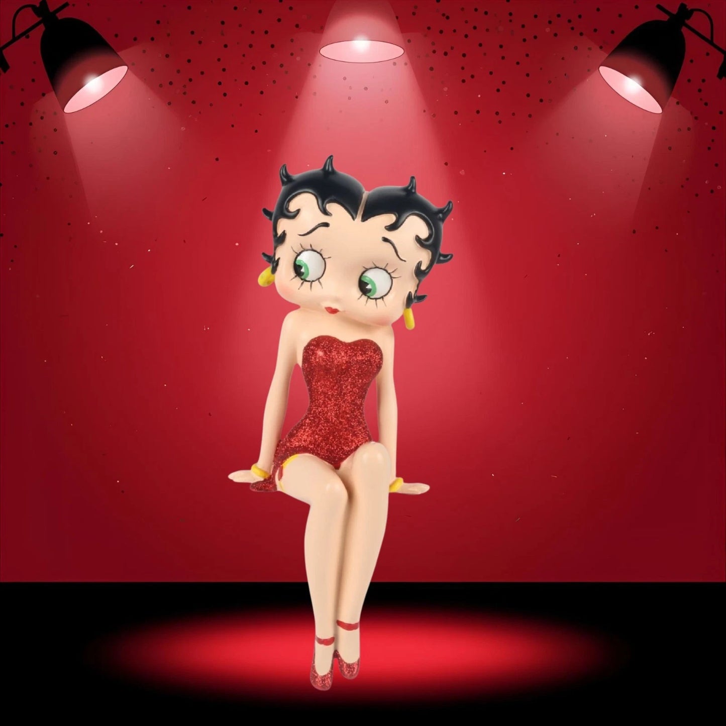 NEW BETTY BOOP SHELF SITTER RED DRESS FIGURINE VINTAGE ORNAMENT GIFT COLLECTIBLE