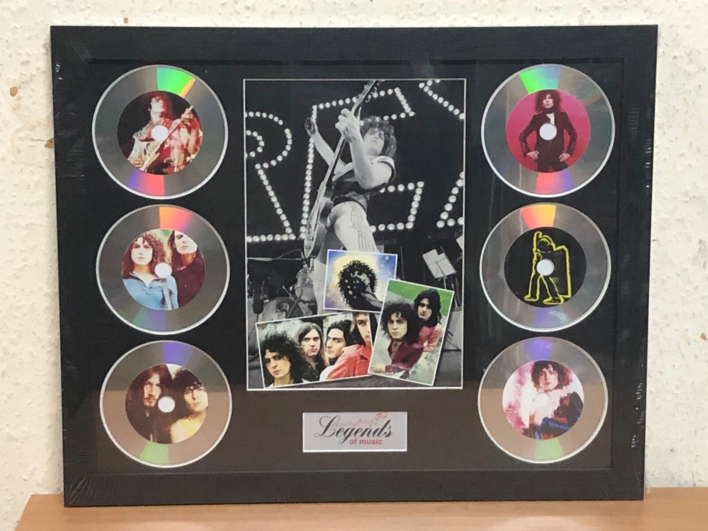 T.REX MEMORABILIA FRAMED PICTURE PRESENTATION DISC SET LEGENDS OF MUSIC UK STOCK