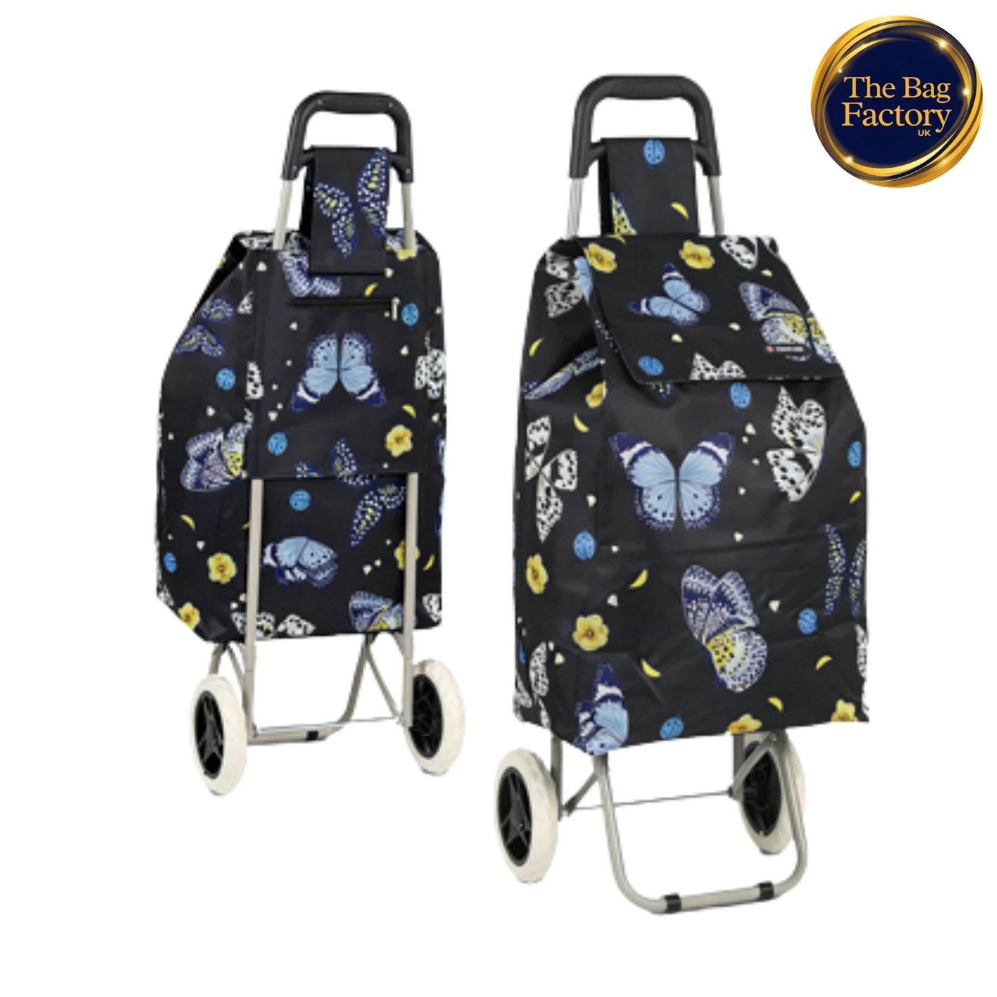 50L LARGE SHOPPING TROLLEY BIG WHEELS FOLDABLE GROCERY CART HEAVY DUTY BAG UK STOCK