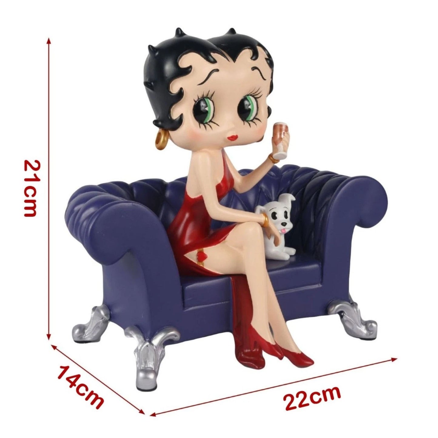 NEW BETTY BOOP ON SETTEE FIGURINE 22CM VINTAGE ORNAMENT COLLECTABLE STATUE GIFT UK STOCK