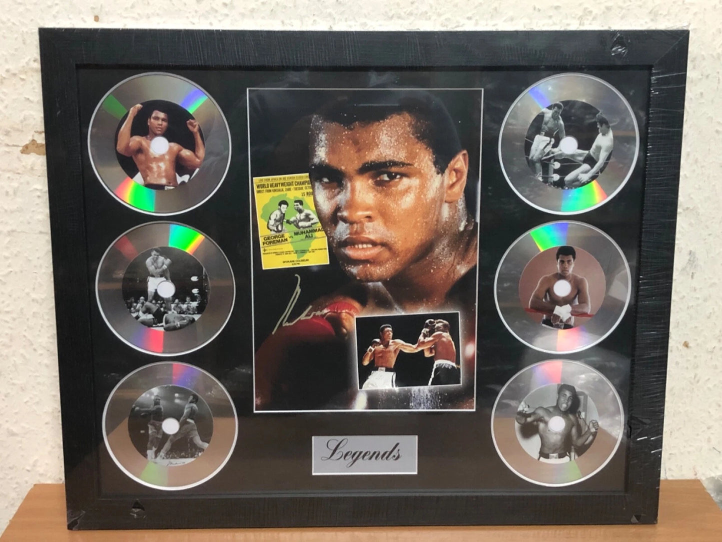 MUHAMMAD ALI MEMORABILIA FRAMED PICTURE PRESENTATION DISC SET LEGEND OF THE RING UK STOCK